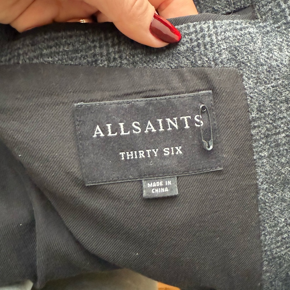 All Saints Charcoal Gray Men's Coat - Picture 11 of 12
